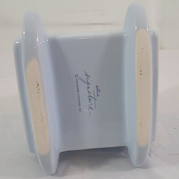 Hallmark Signature Baby Boy Blue Ceramic Keepsake Cradle Rocker Lots of Love - Picture 13 of 16